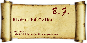 Blahut Füzike névjegykártya
